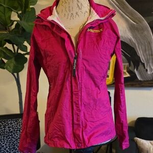 Marmot Pink Rain Jacket Water-Resistant